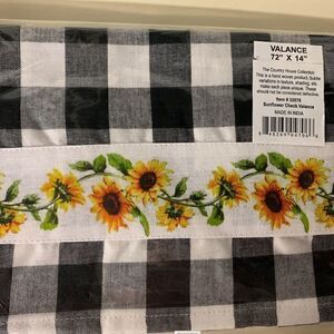 NEW! Farmhouse Sunflower Patch Cotton Window Valance Country Primitive Summer